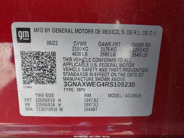 Chevrolet Equinox Awd Rs
