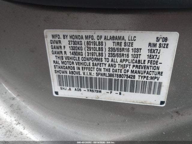 Honda Odyssey Ex-l