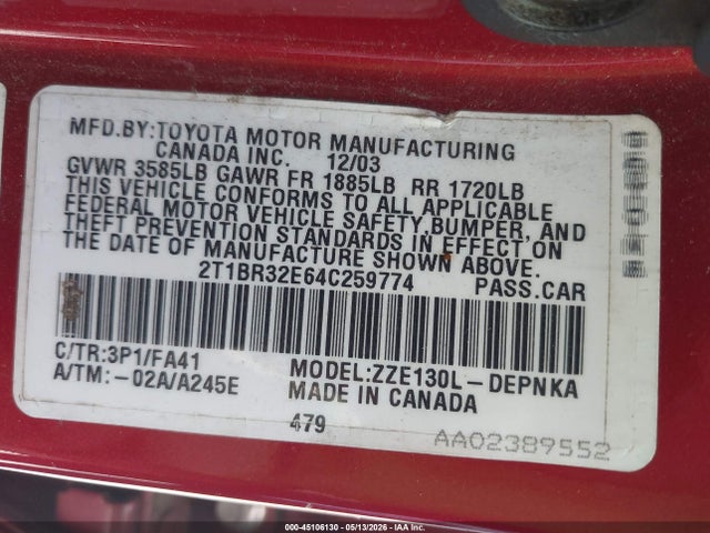 Toyota Corolla Le
