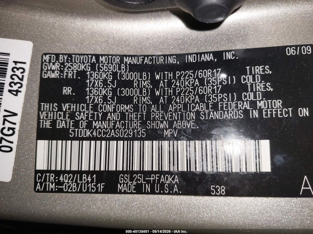 Toyota Sienna Xle