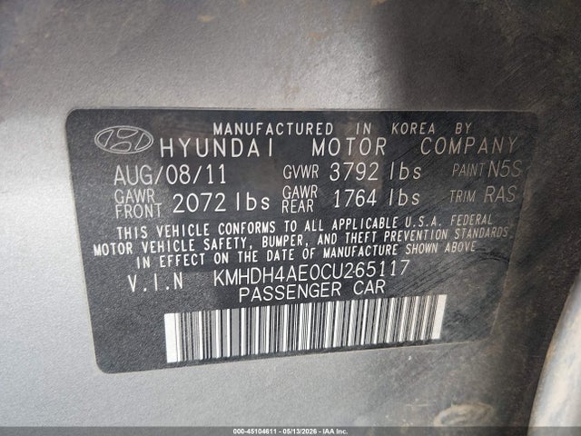 Hyundai ELANTRA Limited (ulsan Plant)