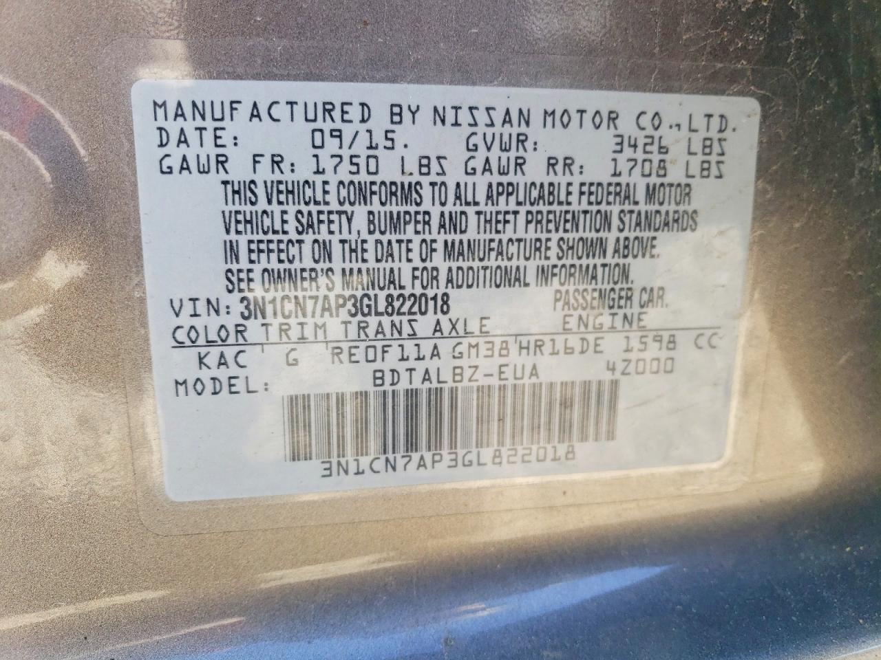 Nissan Versa 1.6 Sv
