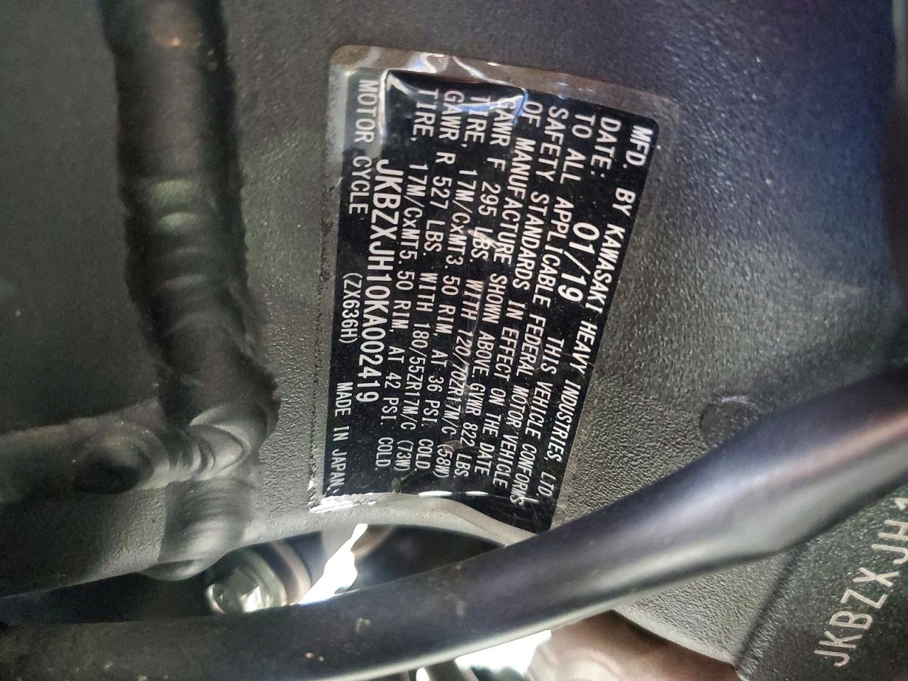 Damaged Kawasaki Zx636 K Motorcycle for sale and auction