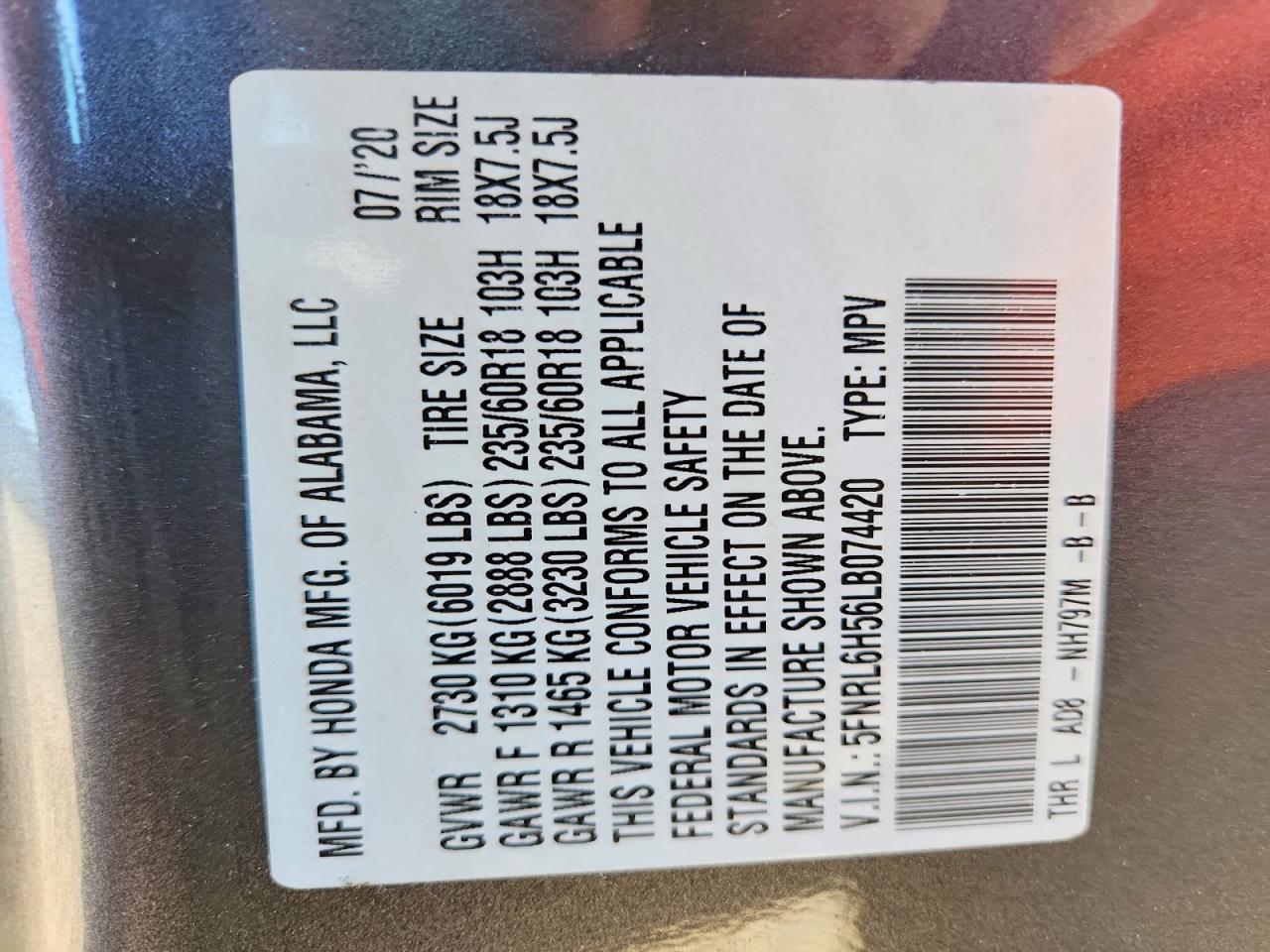 Honda Odyssey Ex