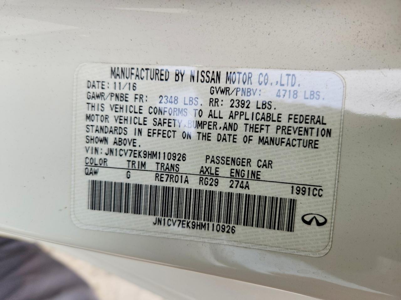INFINITI Q60 2.0t