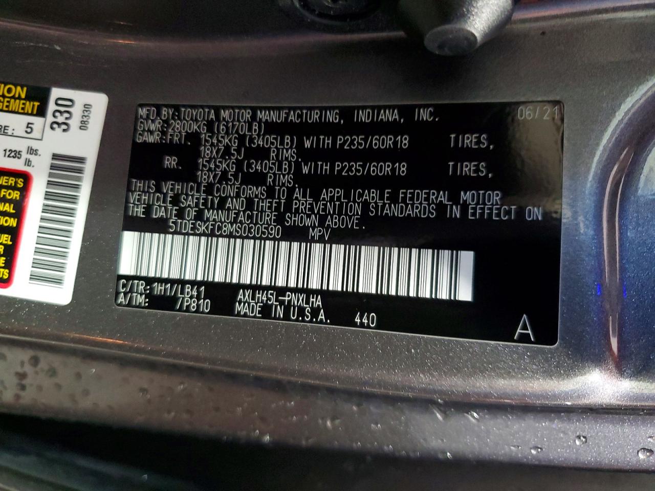 Toyota Sienna Platinum 7-passenger