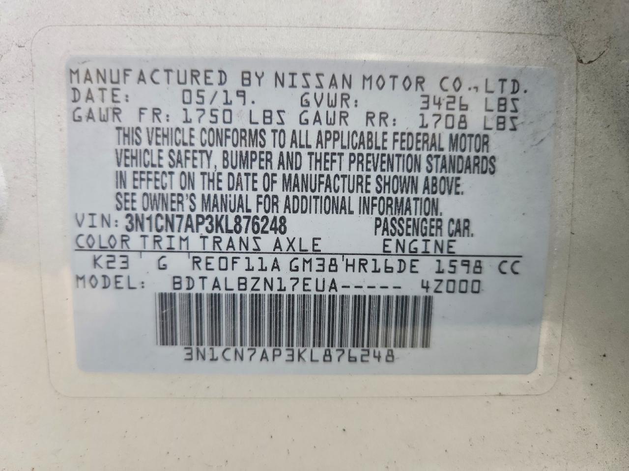 Nissan Versa Sv