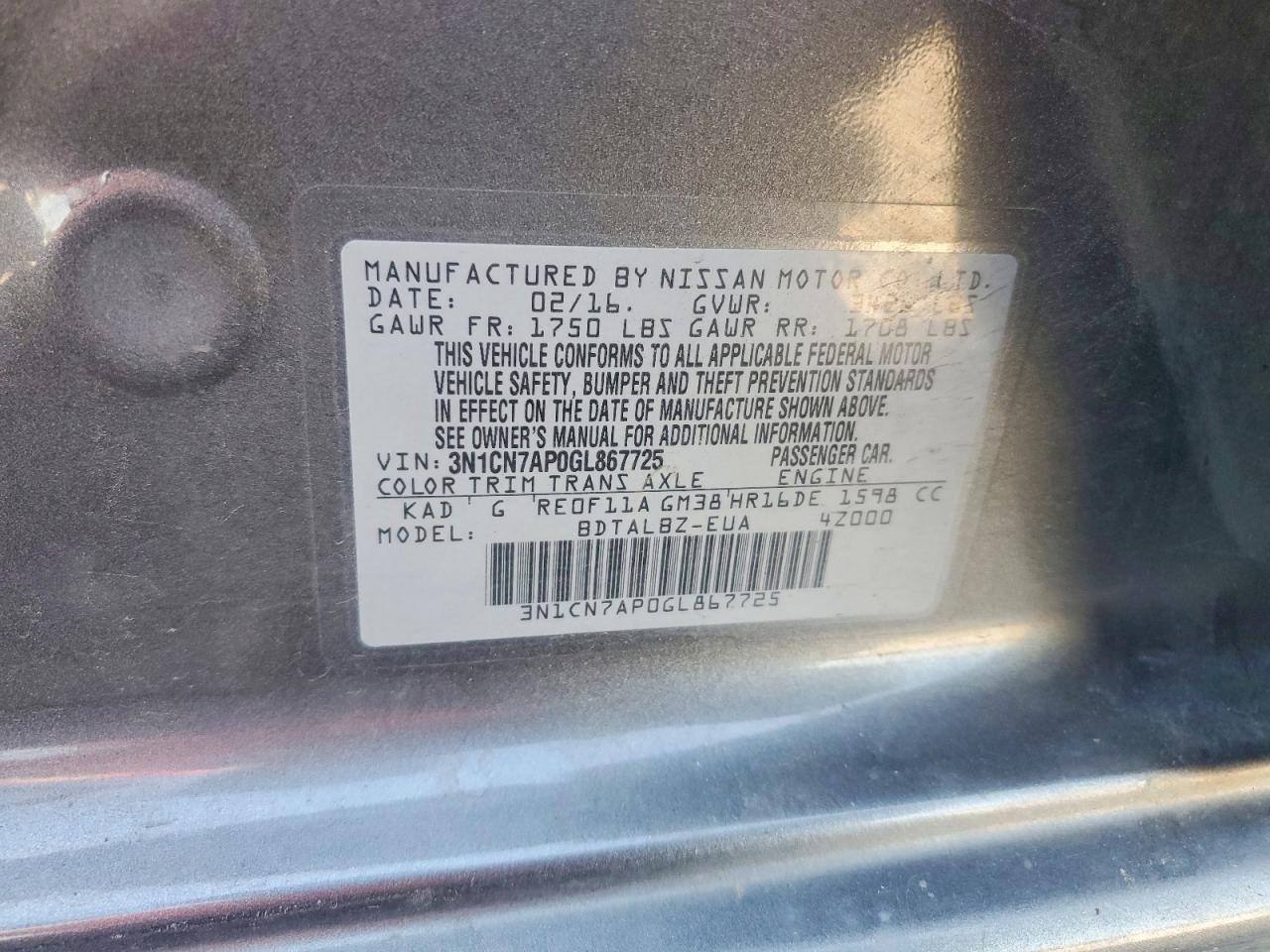 Nissan Versa 1.6 Sv