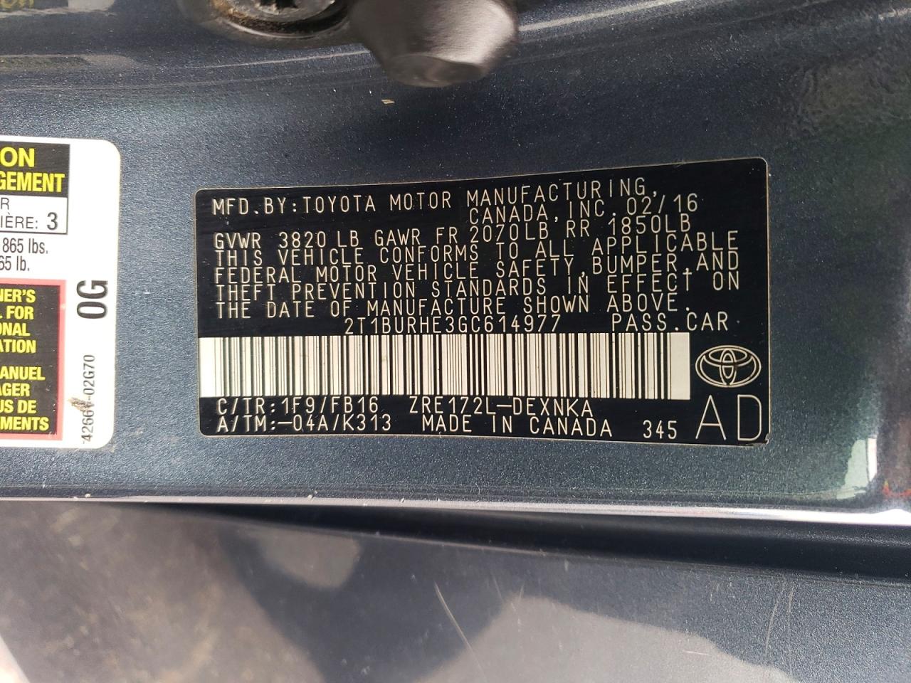 Toyota Corolla Le Plus