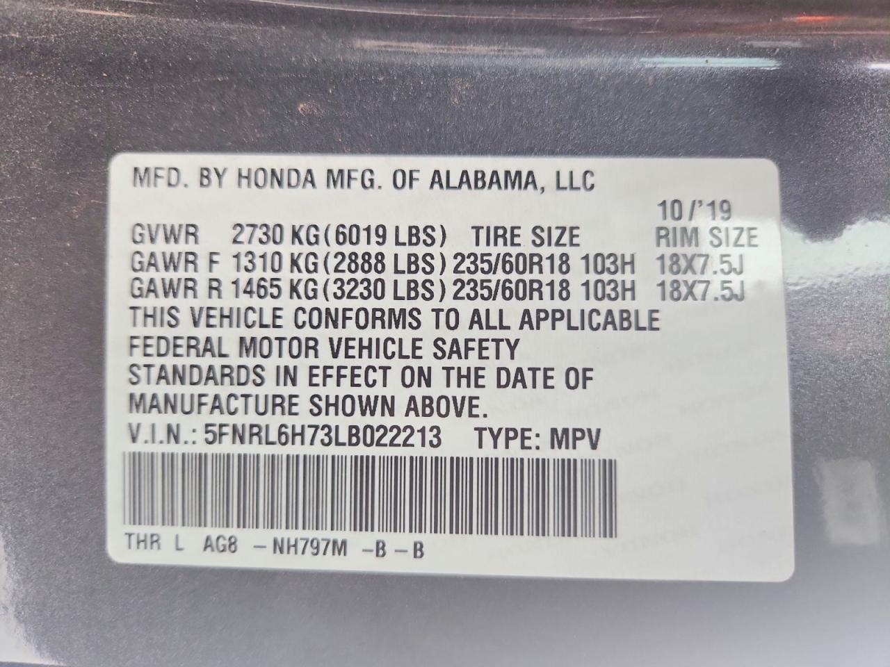 Honda Odyssey Exl