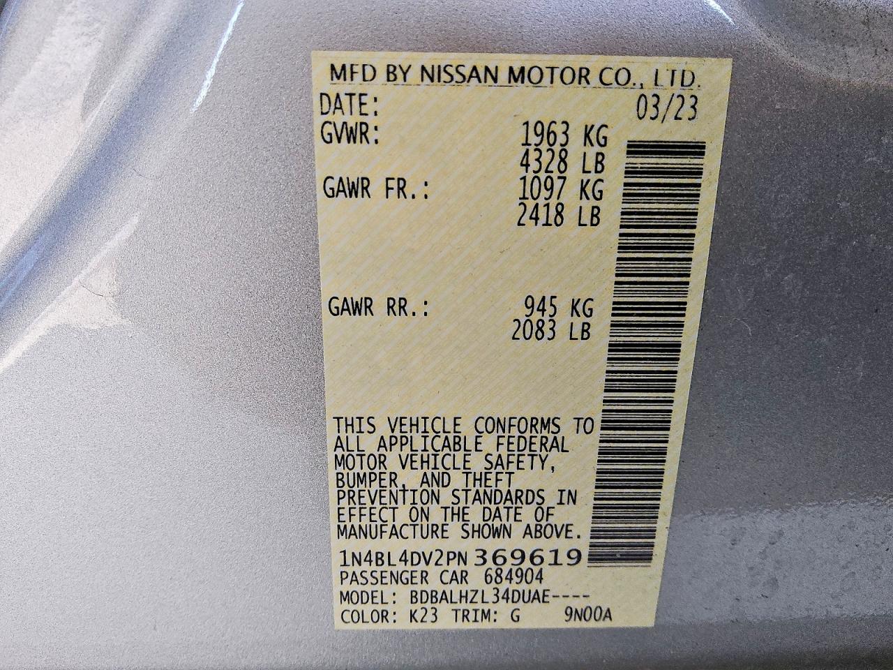 Nissan Altima 2.5 Sv