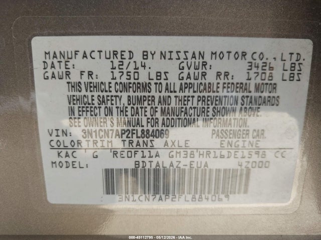 Nissan Versa 1.6 S+
