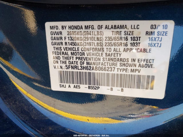 Honda Odyssey Ex-l
