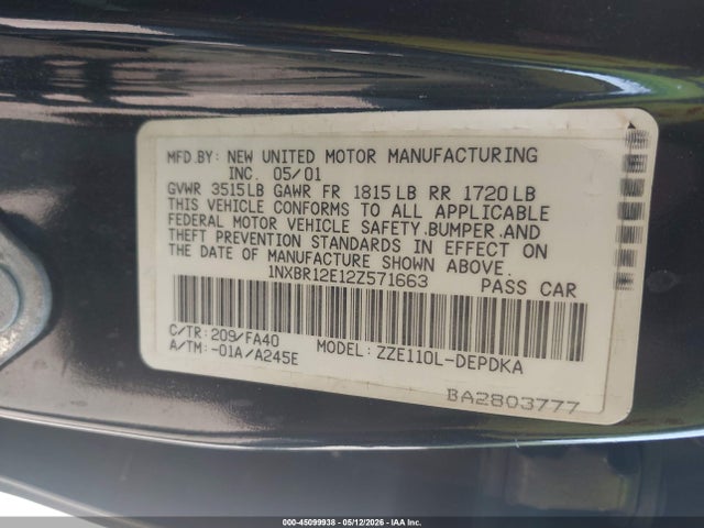 Toyota Corolla Le