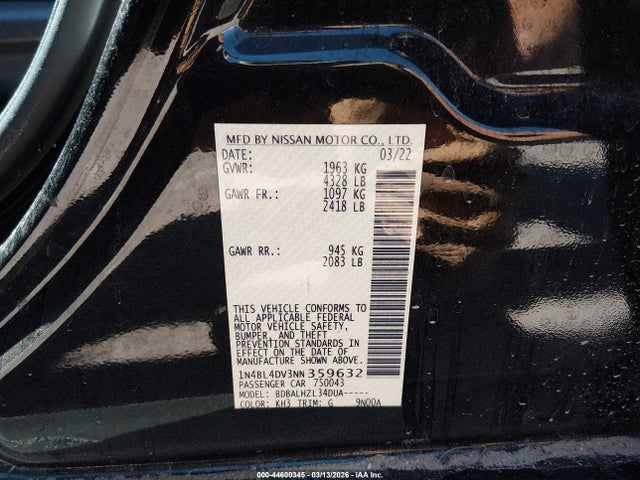 Nissan Altima Sv Fwd