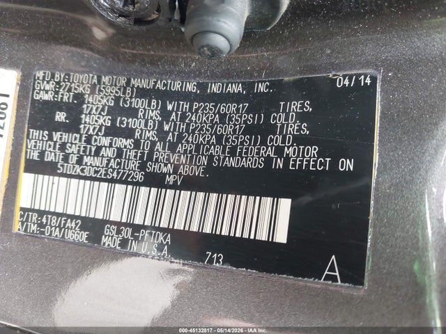Toyota Sienna L V6 7 Passenger