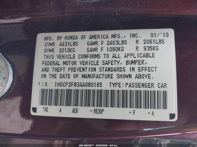 Honda Accord 2.4 Ex-l