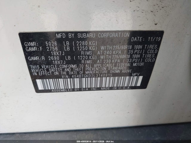 Subaru Outback Onyx Edition Xt