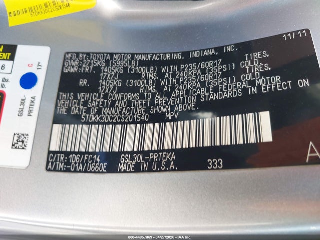 Toyota Sienna Le V6 8 Passenger