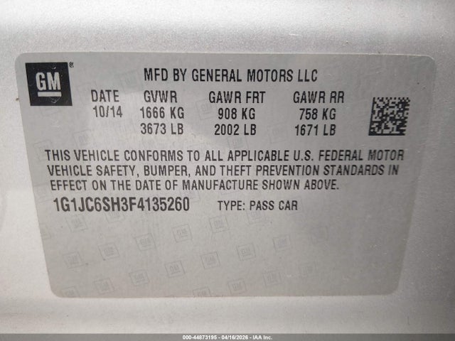 Chevrolet Sonic Lt Auto