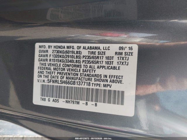 Honda Odyssey Ex-l