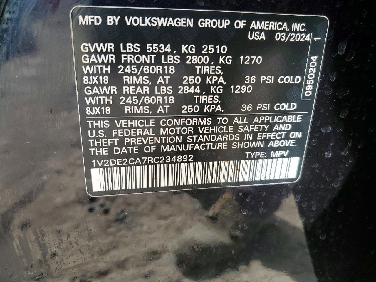 Volkswagen Atlas Se