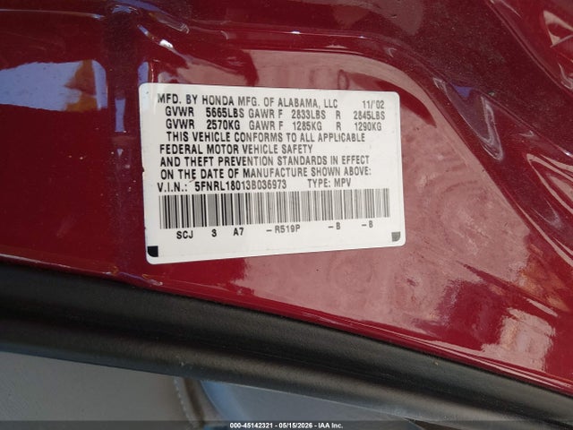 Honda Odyssey Ex-l