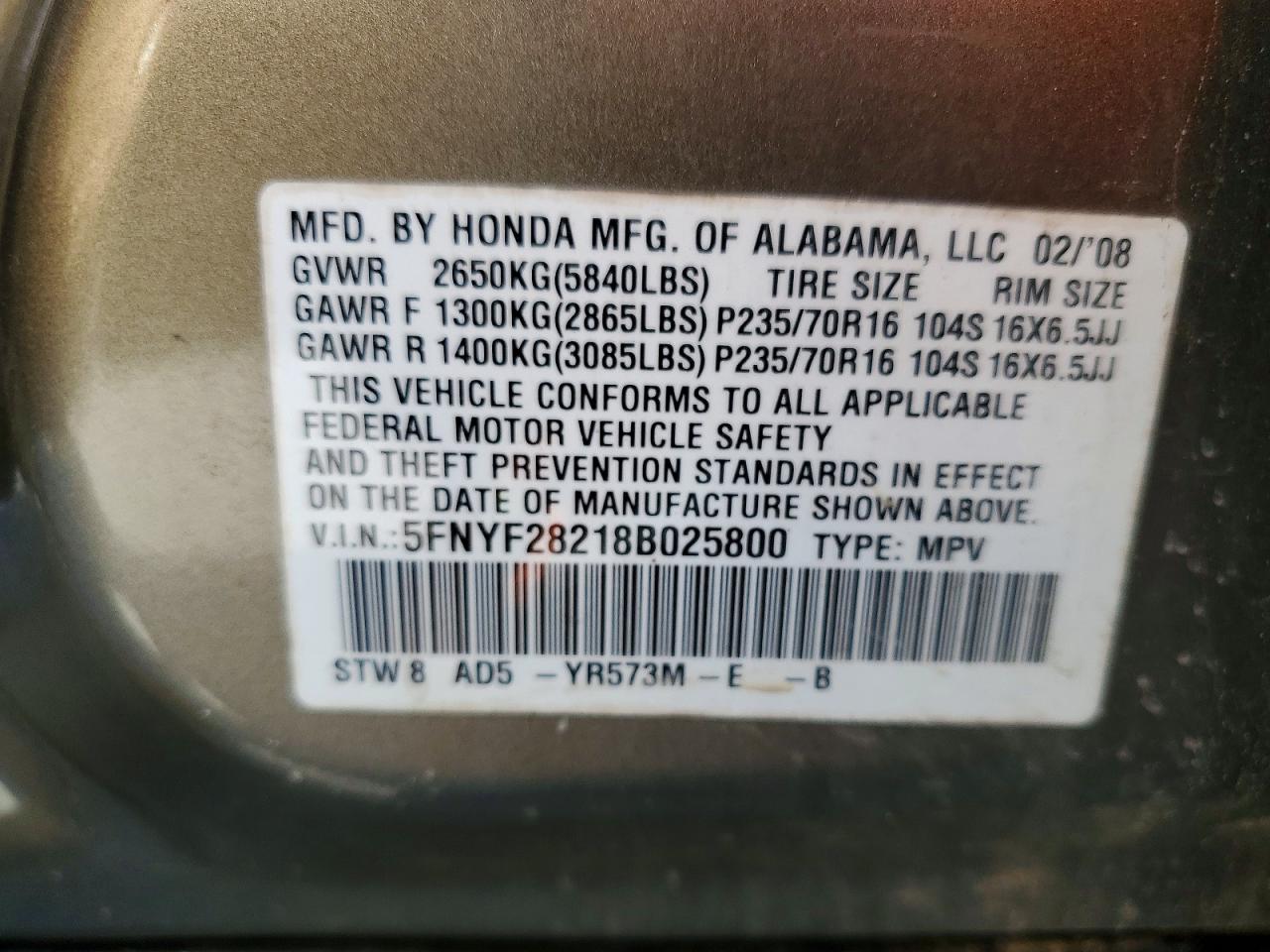 Honda Pilot Vp