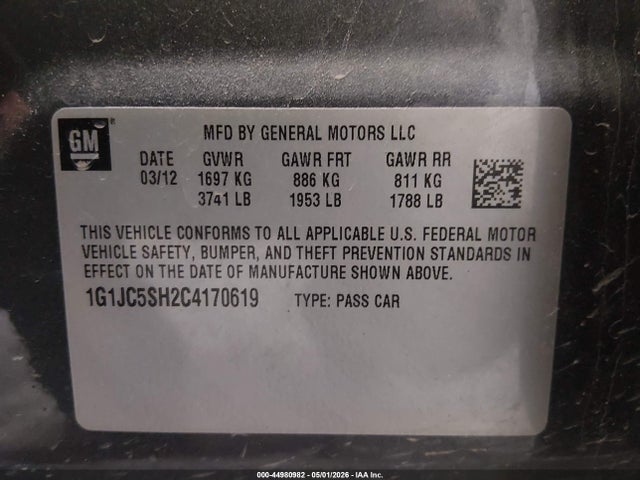 Chevrolet Sonic 2lt