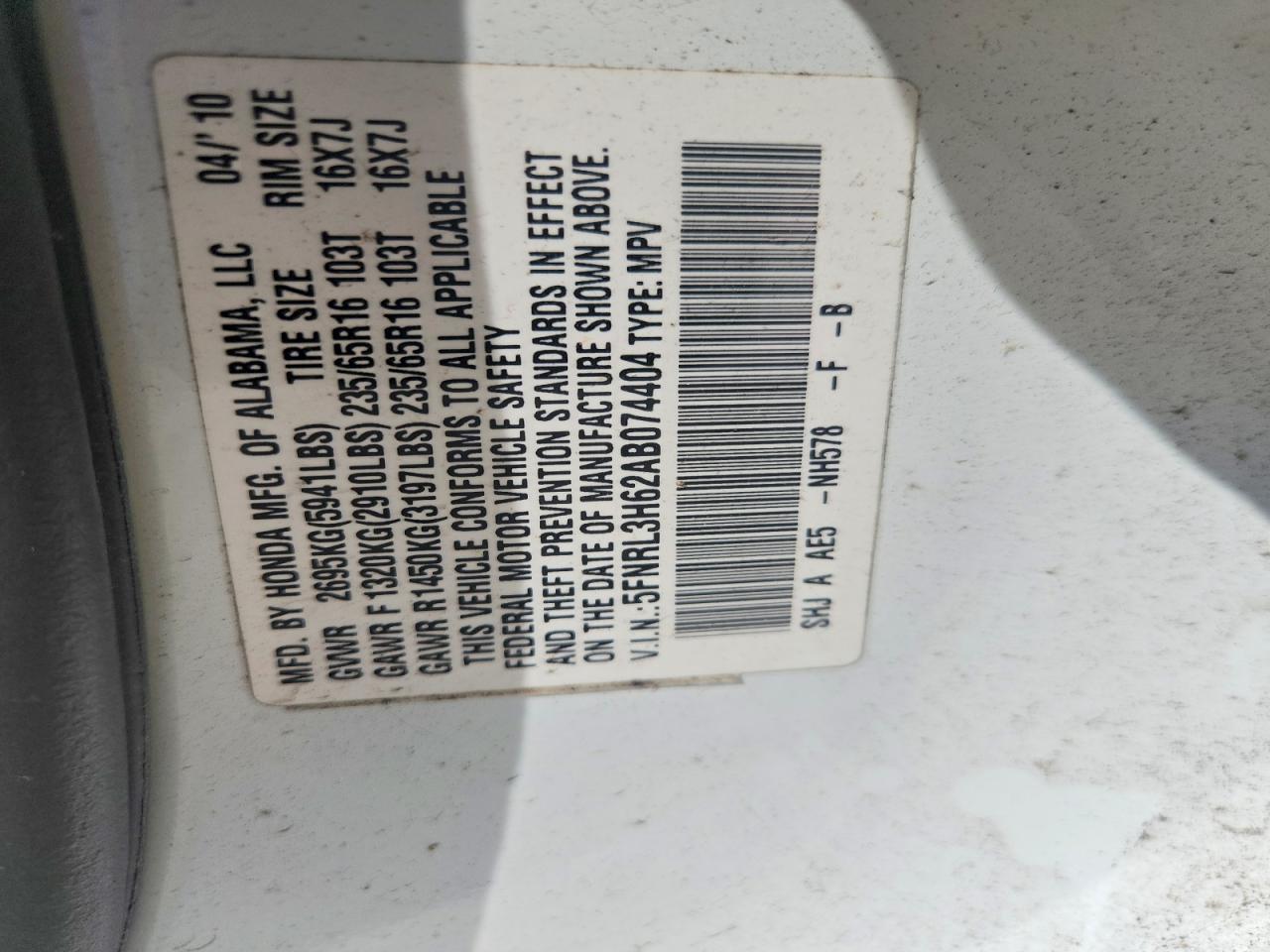 Honda Odyssey Exl
