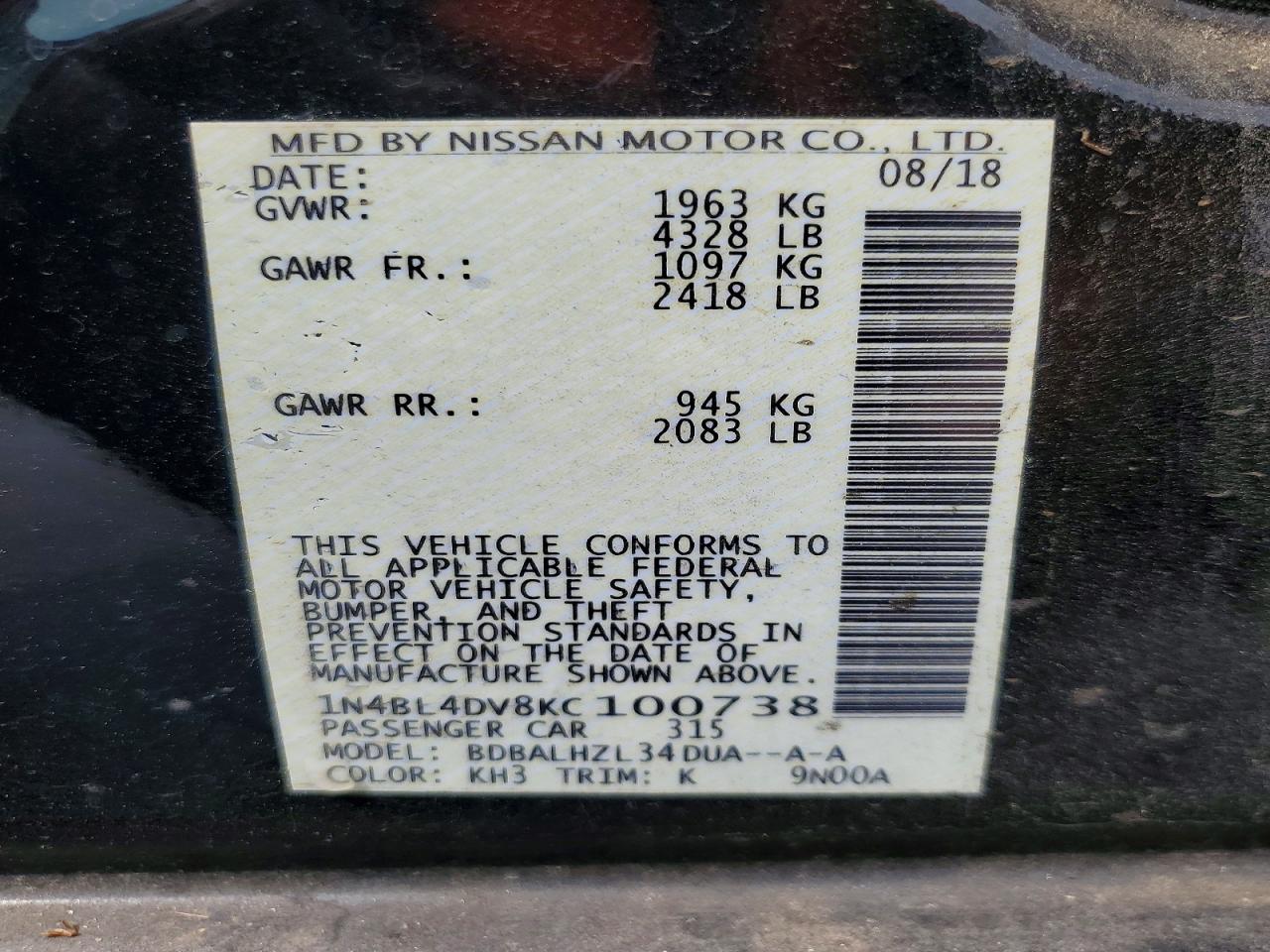 Nissan Altima Sv