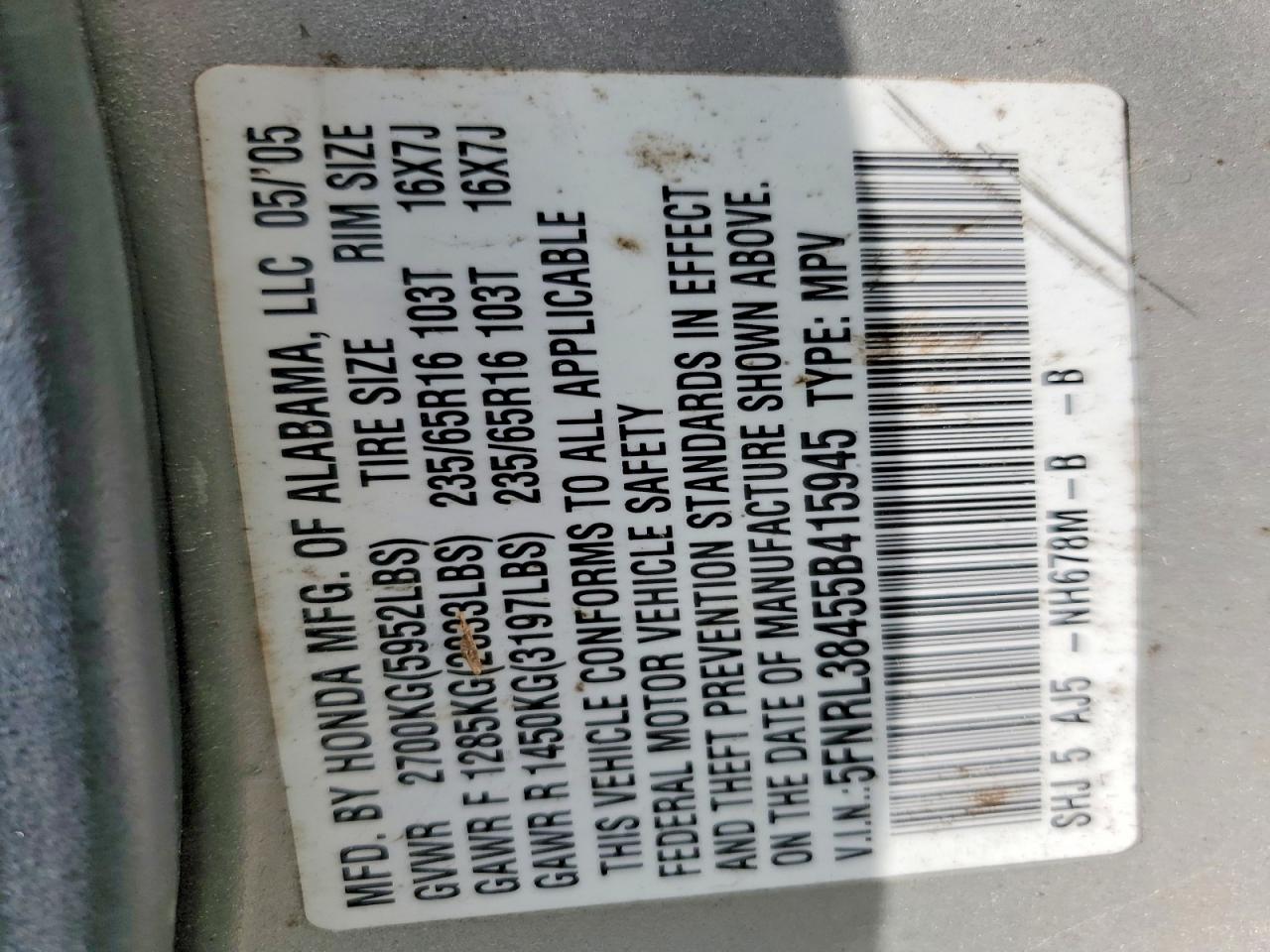 Honda Odyssey Ex