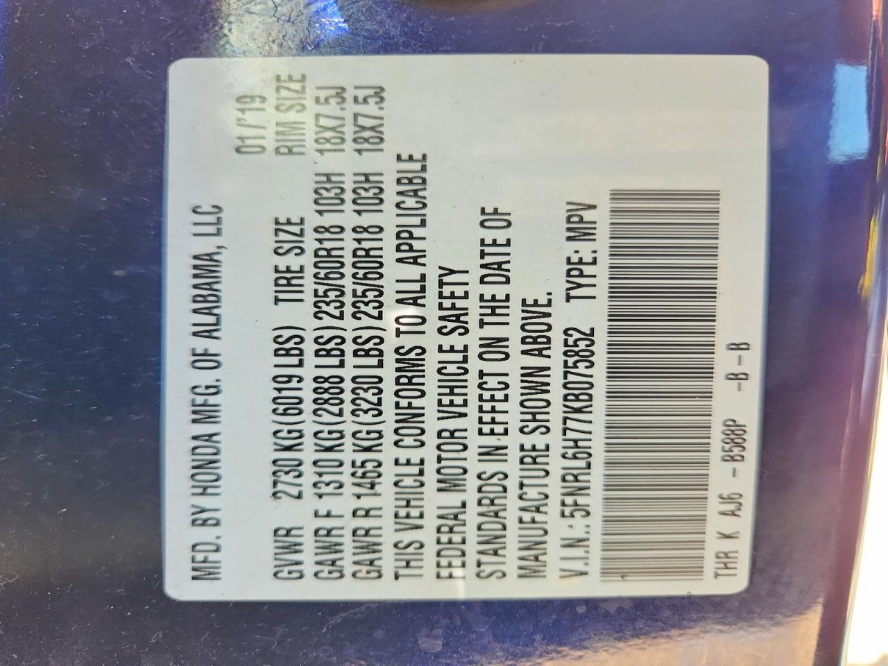 Honda Odyssey Exl