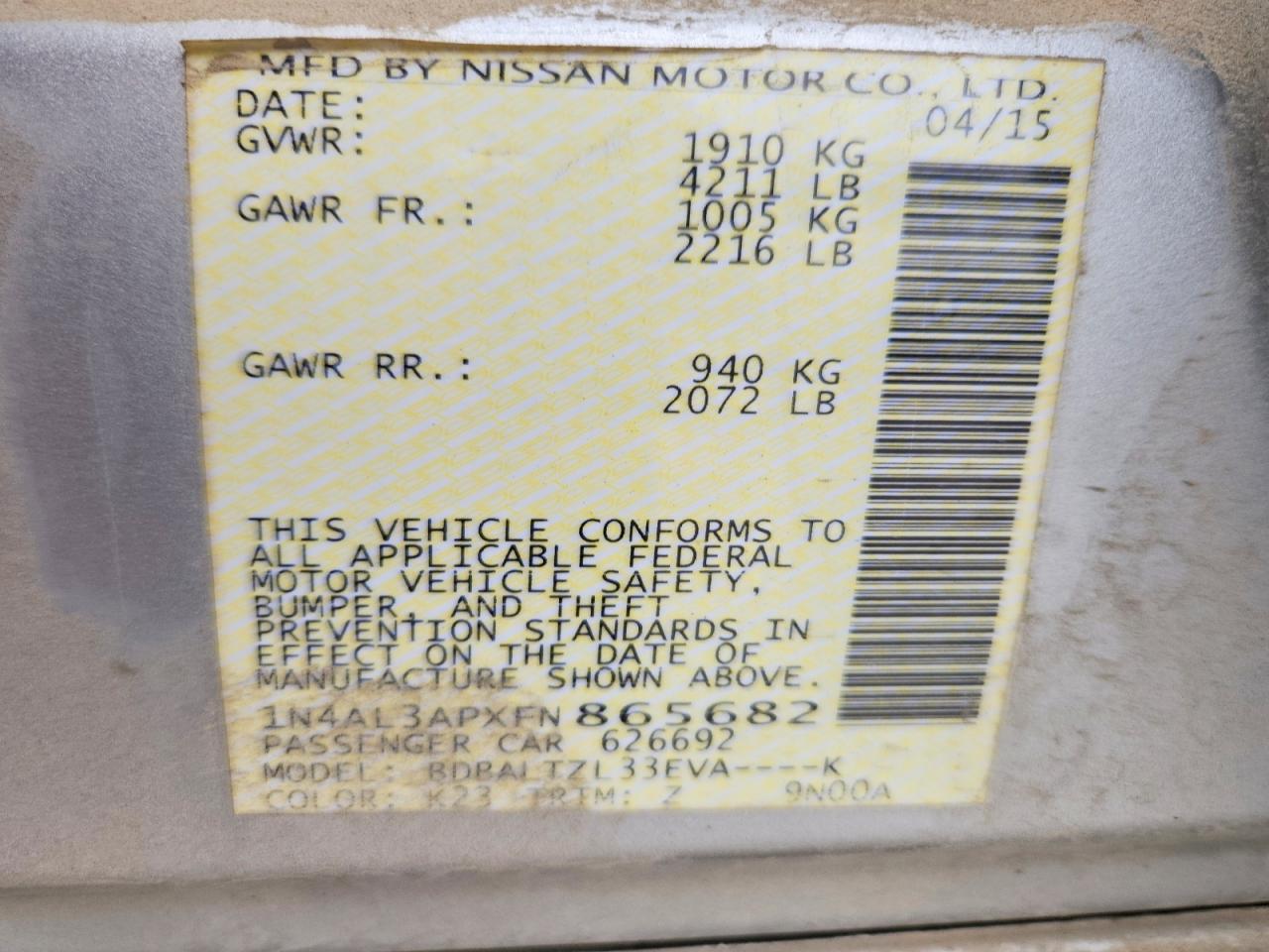 Nissan Altima 2.5 Sl