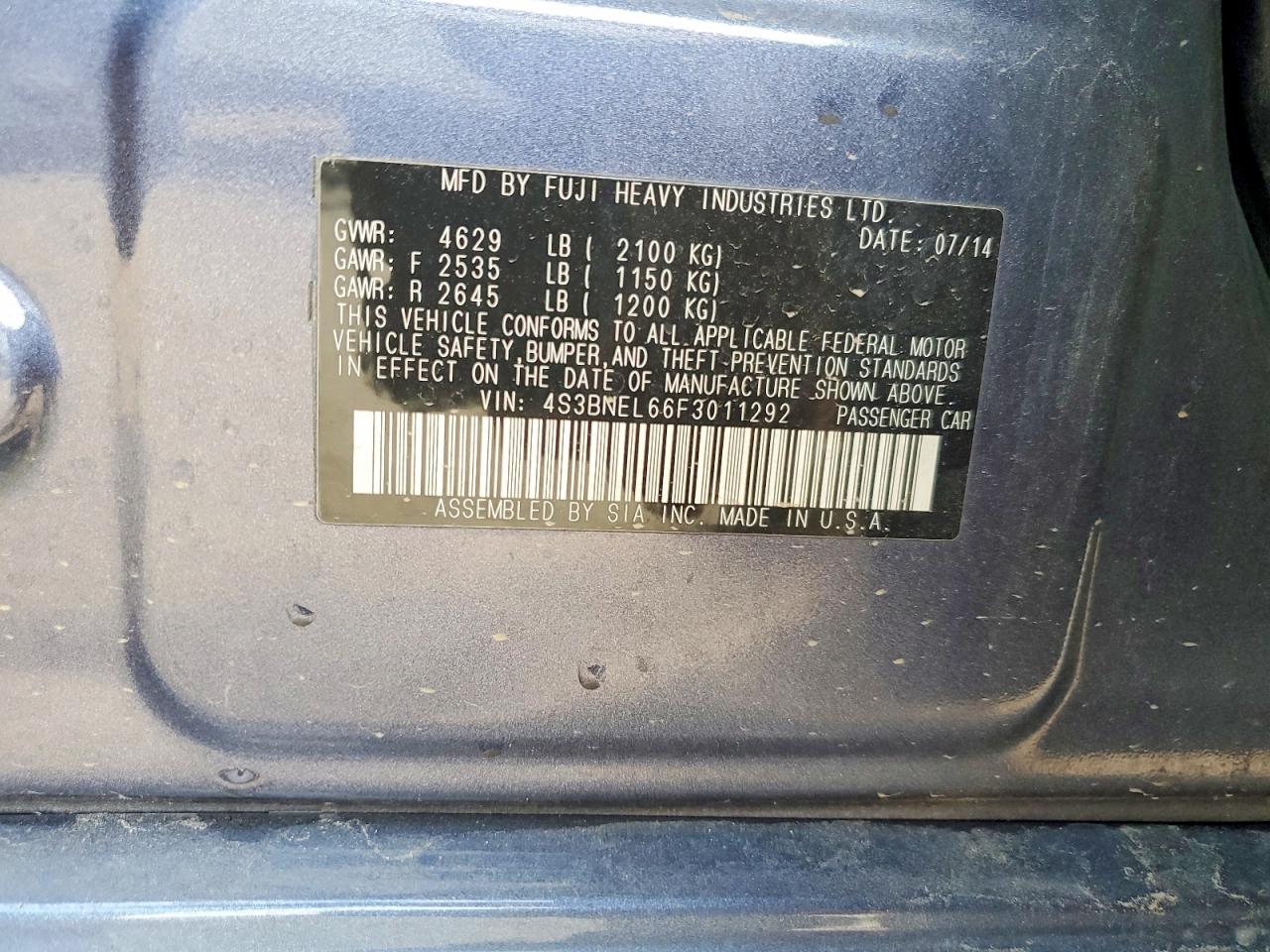 Subaru Legacy 3.6r Limited
