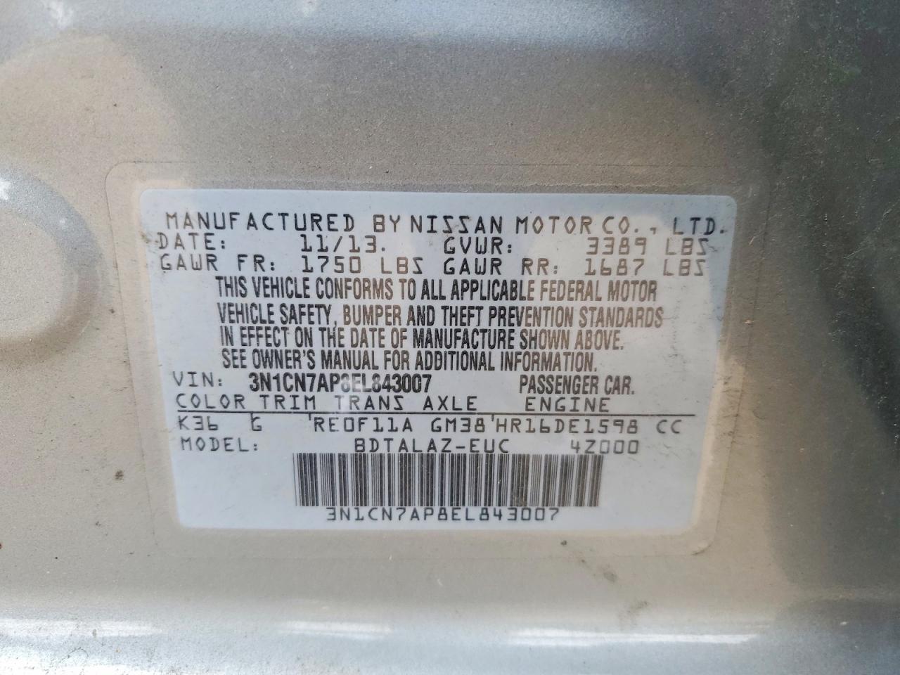 Nissan Versa 1.6 S Plus
