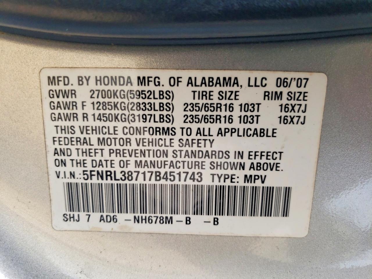 Honda Odyssey Exl