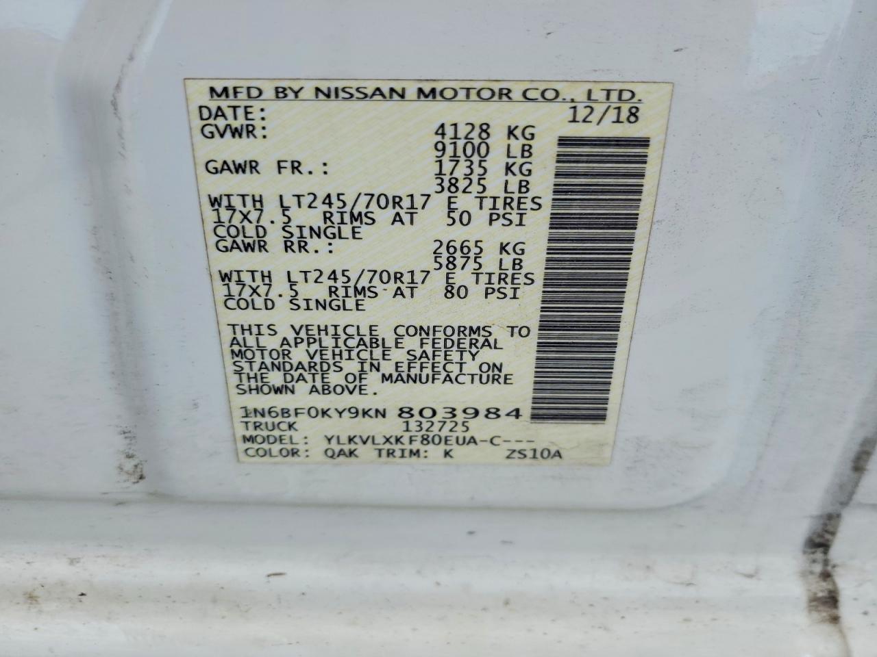 Nissan Nv 2500 Hd S