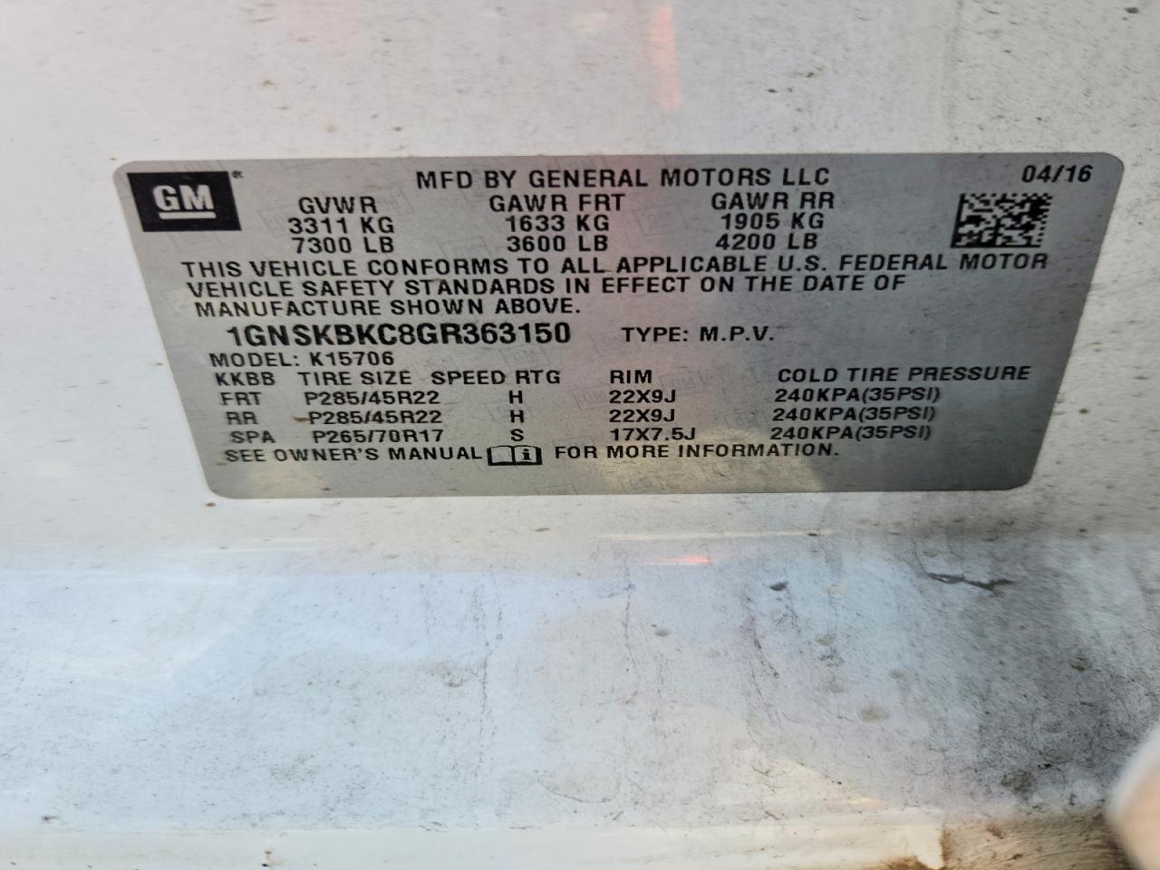Chevrolet Tahoe K1500 Lt