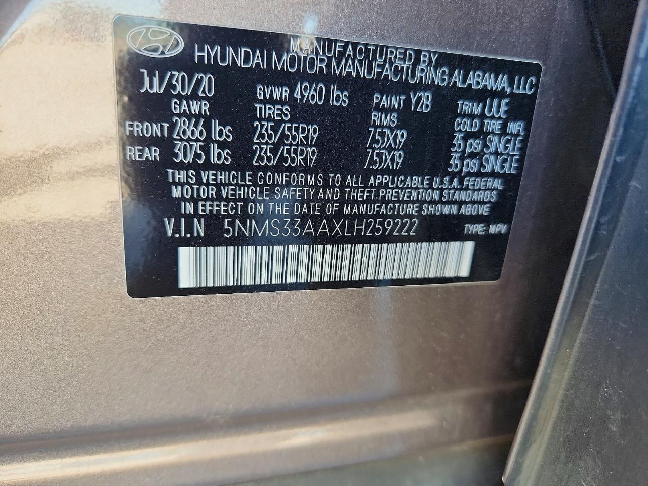 Hyundai SANTA FE Sel 2.0t