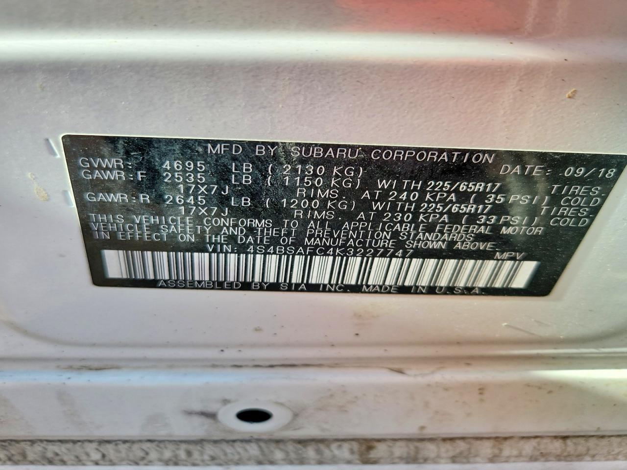 Subaru Outback 2.5i Premium
