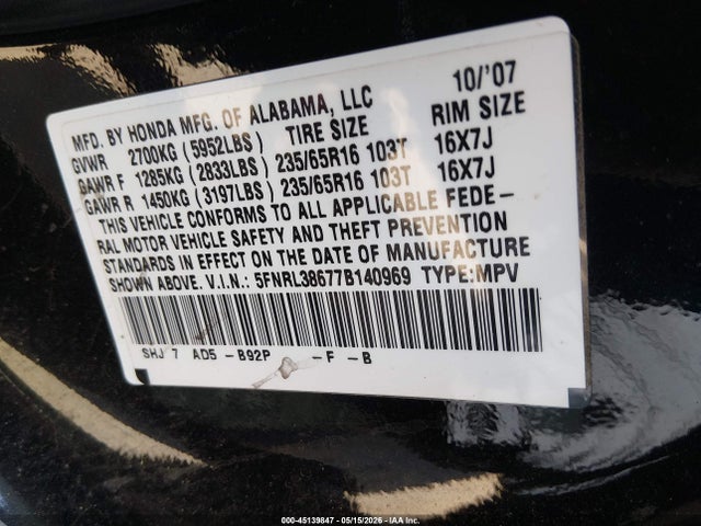 Honda Odyssey Ex-l