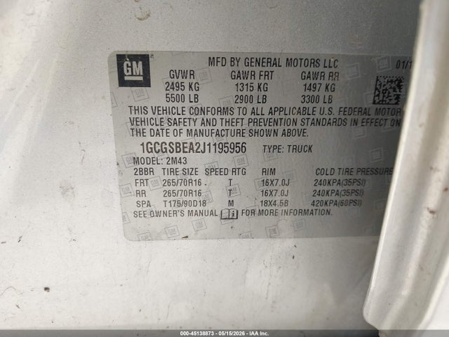 Chevrolet Colorado Wt