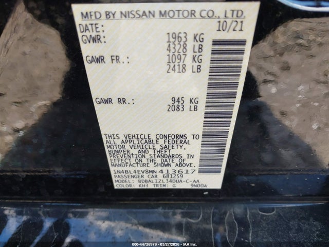 Nissan Altima Sl Fwd