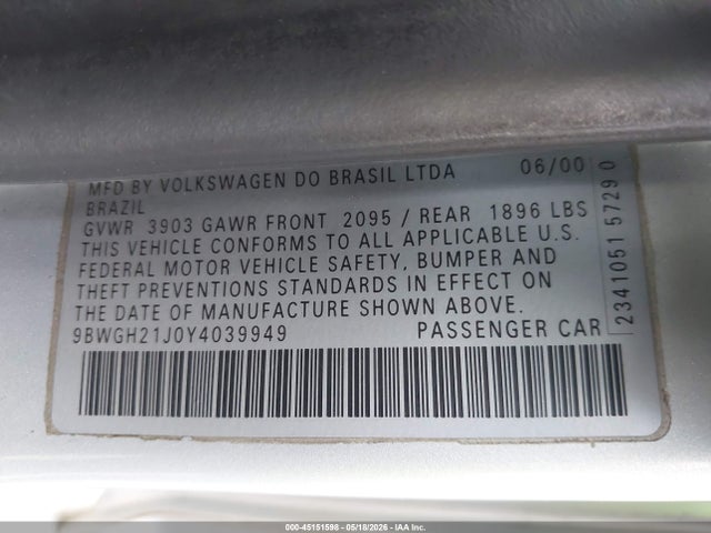 Volkswagen Golf Gls 1.8l Turbo