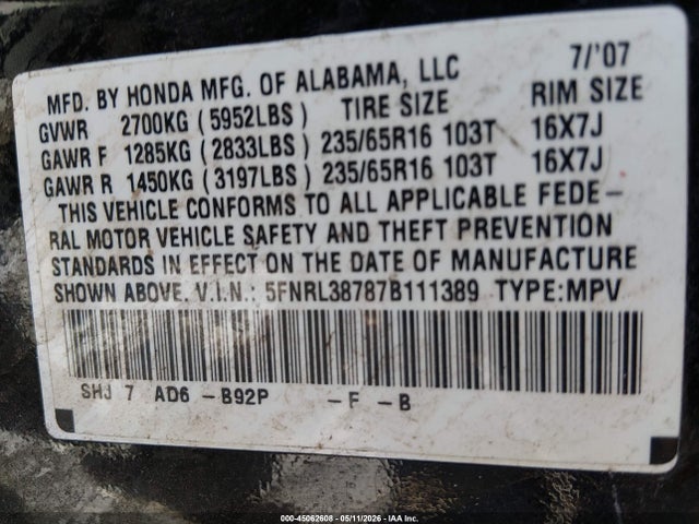 Honda Odyssey Ex-l