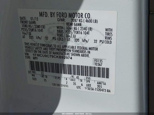 Ford Escape Xls