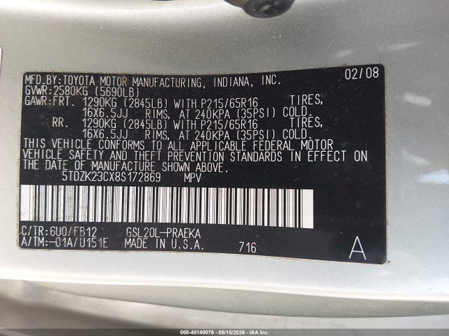 Toyota Sienna Ce
