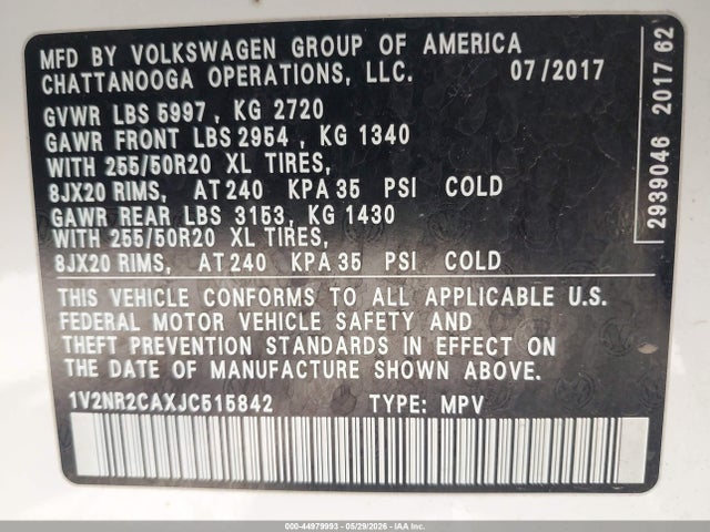 Volkswagen Atlas 3.6l V6 Sel Premium