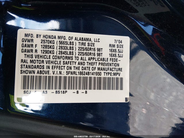 Honda Odyssey Ex
